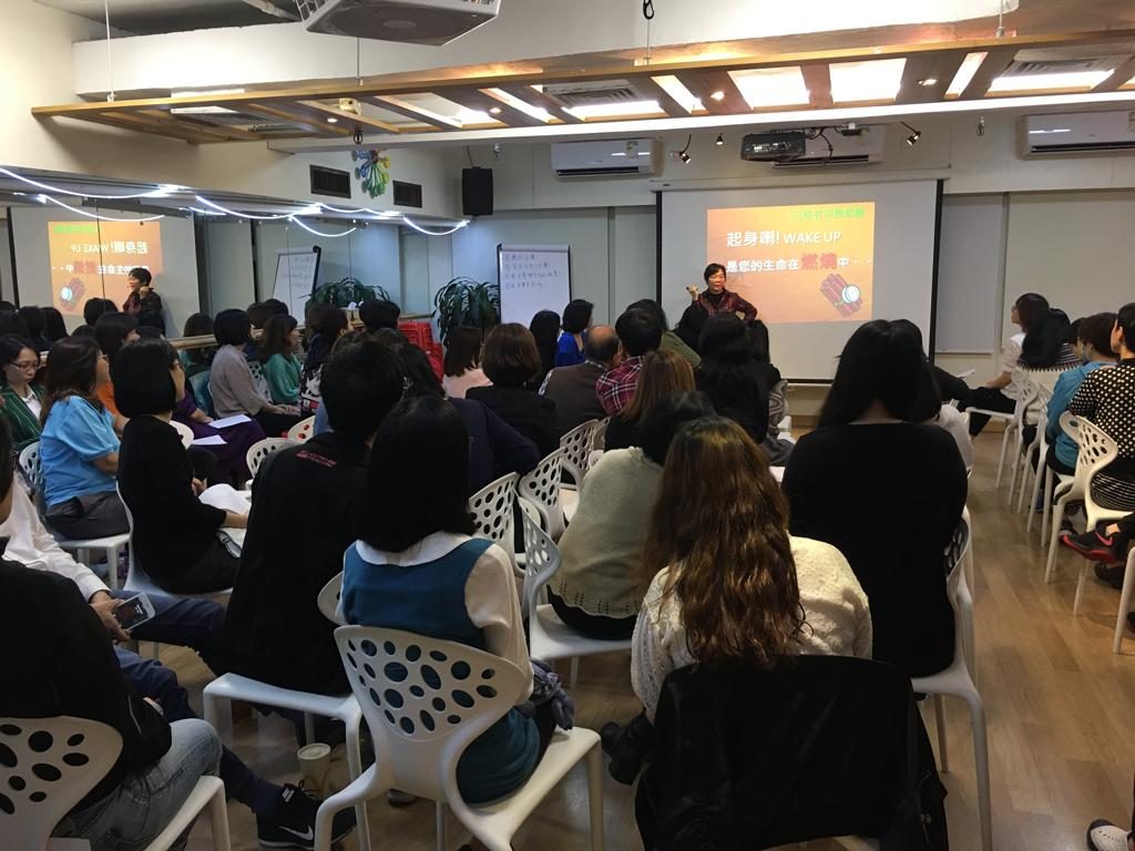 Audience gathered for a talk